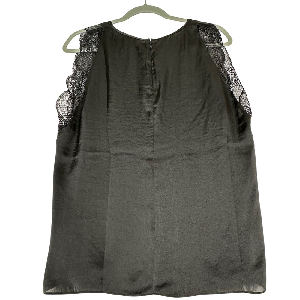 Cabi Black Satin Lace Blouse L Romantic Feminine Capsule Wardrobe Dark Academia - Picture 7 of 12